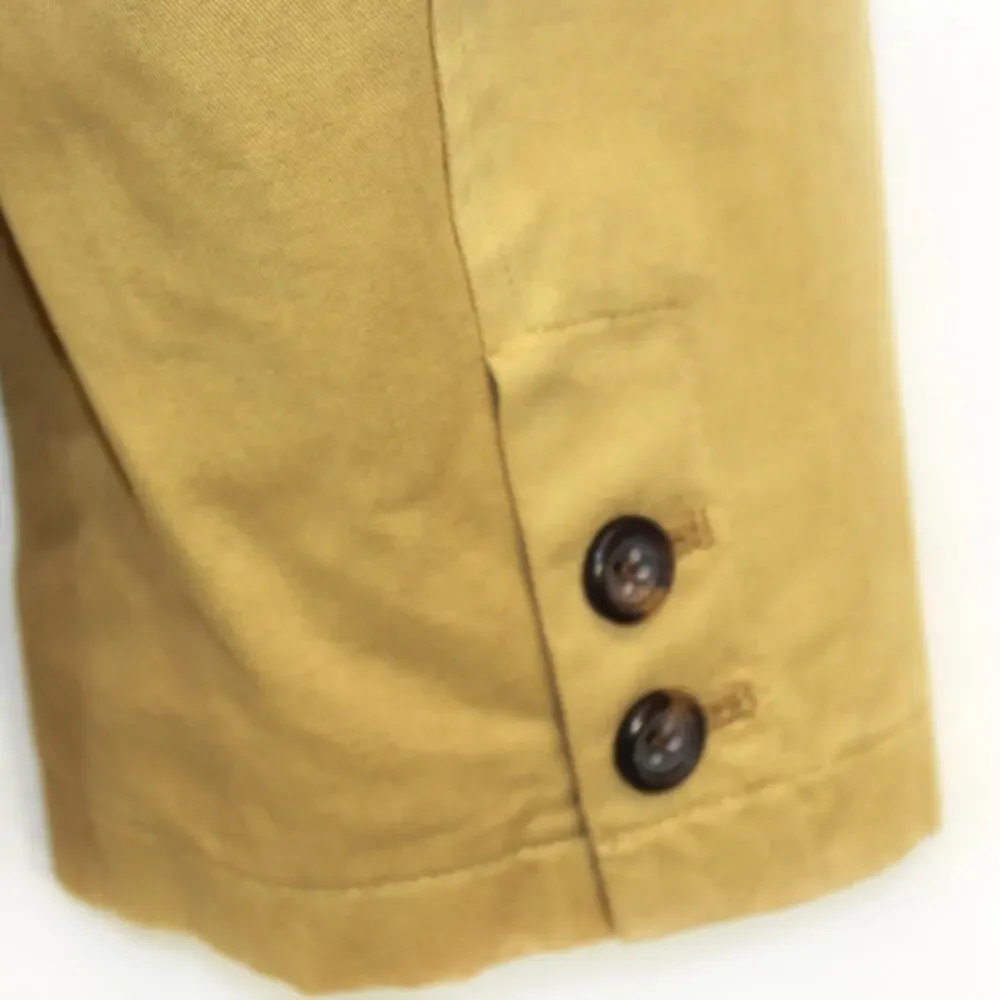 J.Peterman Yellow Blazer Men's 100% Cotton Jacket Lining Pocket Outdoor Size 44